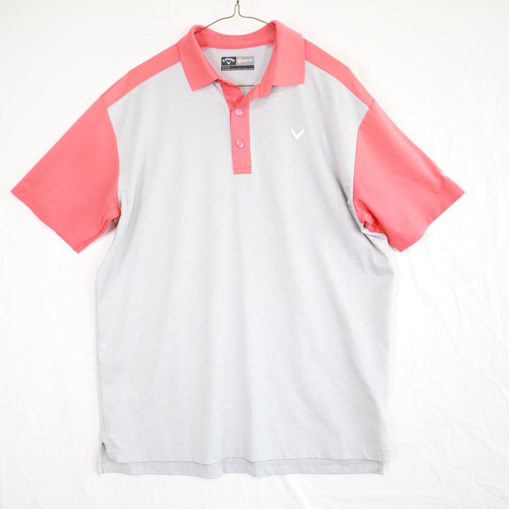 Callaway Polo Shirt Mens Medium Opti-Dri Golf Performance Stretch Short Sleeve